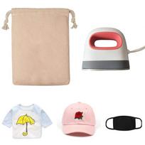 Portable Heat Press Machine for T Shirts Caps 3 Temperature Setting Mini Hand Hat Press with US plug raudona