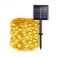 5PCS LED Solar Light Outdoor Garden Fairy String Light Led Twinkle Waterproof Lamp for Christmas Patio Tree Party 12M-100LED-Warm color-1PC