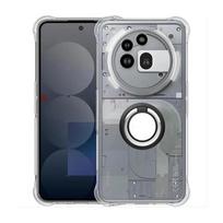 Dėl Nothing Phone 3A Pro Magnetinis Žiedo Laikiklio Dangtelis, skirtas Nothing Phone3A 3APro 2A Plus, Smūgiams Atsparus, Su Oro Pagalvėmis, Skaidrus Silikoninis Telefono Dėklas For Nothing Phone 3A juoda