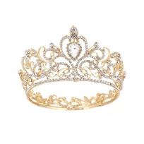 Barokinė apvali karūna Nuotakos karūna Tiara Princesės gimtadienio karūna Plaukų aksesuarai Vestuvinė suknelė Sceninė pilna karūna Karūna brown