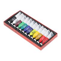 Acrylic Paint Set DIY Fluid Waterproof 12 Colors 20ml Each Fast Drying Safe Harmless Art Craft Paints for Wood Fabric