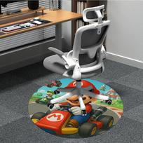 1 vnt. Mario Kart lenktynių biuro apvalus kilimas, miegamojo svetainės namų dekoras, kambario dekoras, Offic a1016230 120cm by 120cm black