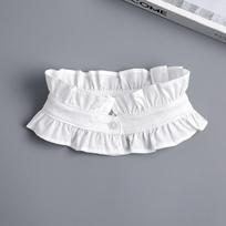 Ruffles Button Fake Collar For Women Stand Detachable Collar Fake Girls Wristband Fake Cuff Accessories white