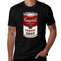 Andy Warhol - Campbell's Soup pomidorų sriubos marškinėliai Vyriški drabužiai Vasariniai drabužiai Marškinėliai Dydžio perteklius Juokingi marškinėliai Palaidinukai, Vyrams XXXXXL juoda
