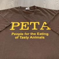 Vintage Y2K PETA Eating Tasty Animals Funny Humor Brown Tee Size XL S