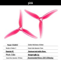 GEMFAN 51466 V2 FPV Racing Drone Propellers 5.1 inch rožinė