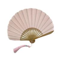 Bamboo Frame Mini Shell Fan Cotton Linen Cloth Dance Fan Vintage Retro Handheld  Fan  Chinese Style rožinė