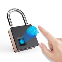 Fingerprint Padlock Heavy Portable Travel Luggage Suitcase Keyless Smart Security Door Locks Cloud Storage for Steel/Glass/Brass Waterproof&Finger Recognition (Finger Print) juoda