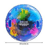 Adult children Inflatable Snow Tube Thickened PVC Heavy-Duty Hard-Bottom Snow Sled with Handles, Skiing Ring Winter Game Props mėlyna