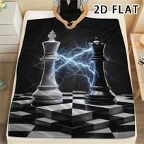 1Pc Chess Print Flannel Blanket,High quality Comfortable for All Seasons,Home Decor,Warmth and Comfort,Perfect for Christmas Gifts 80cm x 120cm
