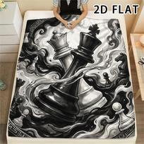 1Pc Chess Print Flannel Blanket,High quality Comfortable for All Seasons,Home Decor,Warmth and Comfort,Perfect for Christmas Gifts 80cm x 120cm
