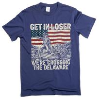 Men's Funny We're Crossing The Delaware Graphic T-Shirt 4th of July Tee S
