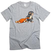 Baby monkey punch dragging toy cute internet vital Japan zoo tee shirt 4XL