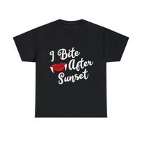 I Bite After Sunset Sexy Vampire Halloween Graphic Tee Shirt, S-5XL L