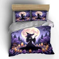 Witchcraft Ritual Set Under Moonlight  kid's and adults' bedroom decor, Exquisite three-piece bedding set gift 135x200cm