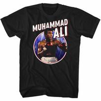 Muhammad Ali Lightning Bolts Background Shadow Boxing Men's T Shirt 3XL