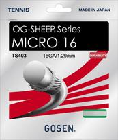 Gosen GOSEN Tennis Gut String MICRO 16 Micro 16 TS403 16=gauge 1.29mm balta