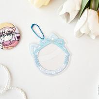 Kawaii Katės Ausų Kaspinas Nėriniai PVC Ženkliuko Laikiklis 58 mm Segtukui Japoniškas Anime Žaidimas Baji Viršelis Skausmo Krepys Kuprinė Raktų Pakabukas