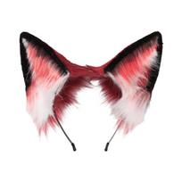 Anime-Cosplay Props Foxes Ears and Tail Set Plush Furry Animal Ears Hairhoop with Foxes Tail Fancy-Dress Party Costumes
