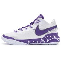 Nike LeBron NXXT Gen Slip Resistant Abrasion Resistant Mid top Basketball Shoes Men's White Purple Asian Version DR8788-101(Team80-) 41