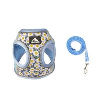Reflective Dog Leash Set Floral Cat Chest Strap Cat Accessories Pet Harness  Small Dogs L mėlyna