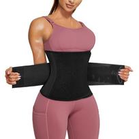 Women Shaper Sports Sauna Heat-Trapping Sweat Lose Weight Tummy Wrap Waist Trainer Belt S juoda