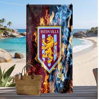 Aston Villa Football Print Beach Towel, Large Soft Quick Dry Towel for Beach Camping Swimming 70cmx140cm(27x55inch)