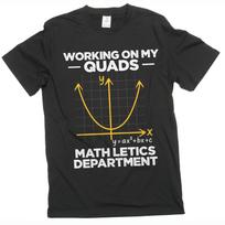 Men's funny working on my quads math letics T-shirt science gym workout tee S
