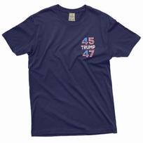 Men's Trump 45 and 47 T-shirt donald trump president support tee shirt S