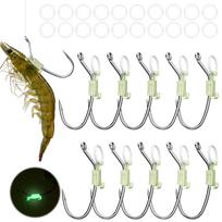 KANAMA Luminous Live Shrimp Hook - High carbon steel hook, S ×10 sidabras