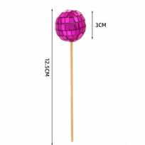 New Retro Disco Ball Cake Toppers 70s 80s Style 3cm Cake Decoration Baking With Wooden Stick Disco Mirror Ball Carnival Party rožinė raudona spalva