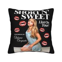 Jesus Was A Sabrina Carpenter Square Pillowcases Polyester Couch 90S Music Tour Cushion Cover Cute Home Decoration Pillowcase Peach skin 18*18(CM)-1Pcs