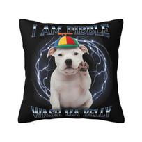 Animal Pibble Dog Cute Humor Meme Pitbull Pillowcase Soft Polyester Cushion Cover Decor Throw Pillow Case Cover Sofa Peach skin 18*18(CM)-1Pcs