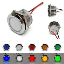 2 vnt LED prietaisų skydelio kontrolinė lemputė, spalvos 22 mm, bekelės