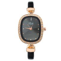 Women Fashion Leather Watch One Size juoda