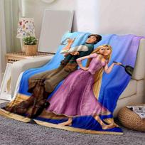 1pc, Tangled Rapunzel & Flynn Rider Throw Blanket Home Decor, Couch Cover, Outdoor Blanket, Gift for Friends, Flannel Blanket, Suitable for 80x120cm