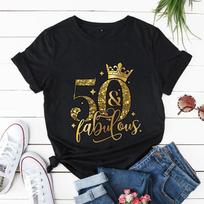 and Fabulous Tshirts th Birthday Funny Women T Shirts Hip Hop Vintage Tee Clothes Creativity Tops Womens Short Sleeve Tees S