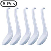 5/10 vnt Namų restoranas Virtuvė Sriubos šaukštas Kaušas Šaukštas Plastikinis japoniško stiliaus ramen makaronų sriubos šaukštai Stalo reikmenys 5Pcs balta