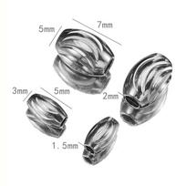 20pcs Stainless Steel Gold Color Oval Cylinder Water Wave Spacer Loose Bead for Bracelets Necklace Beads Jewelry Making DIY 3x5mm