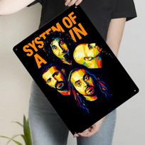 System of a Down Band Portrait Metal Wall Art Custom Rock Music Decor for Home 20x30cm（7.8x11.8inch）