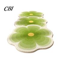 Tile Floor Mat Cute Flowers Bedroom Rug, Non-Slip Decorative Mat, Soft Durable Non-slip Cozy Floral Rug for Girls Room Living Nursery High-traffic XS H