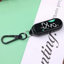 Electronic Hanging Watch Waterproof LED Watch Keychain Pocket Watch  Kids Adults black