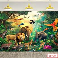 1 piece of jungle exploration animal party backdrop - vivid wildlife scene 47.2x31.5inch/120*80cm