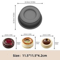 Circular Cell Concave Silicone Cake Mold Food Grade Non-Stick Reusable Baking Mould Microwave Safe for Muffin Party Dessert A2