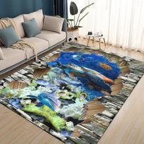 Maginis 3D iliuzijos raštas Haliucinacija Povandeninis Dinozauras Kilimas Kilimas Svetainei Miegamajam Namams Sofai, Vaikams Neslystantis Grindų Kilimėlis 40x60cm( 15x23in )