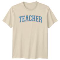 Teacher T-Shirt Arched Collegiate Font Job T-Shirt -a S