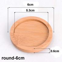 Bonsai Laikiklis Vazonai Stovas Apvalus Kvadratinis Šešiakampis Stačiakampis Gėlių vazono Pagrindas Bambukinis Padėklas round-6cm