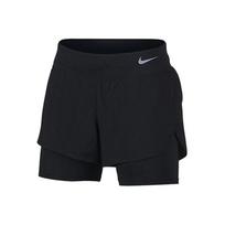 Nike 2-in-1 Bėgimo Fitneso Vidutinio Juosmens Raišteliu Šortai Moteriški Šortai Juodi AQ5421-010 L black