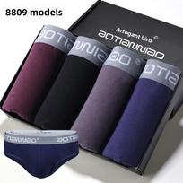 Vyriškos vidutinio juosmens modalinės kelnaitės, kvėpuojančios, 4 vnt. 8809, 4XL juoda/karališkos mėlynos spalvos