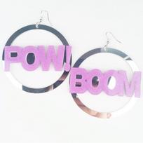 Jazz Girl Large Round POW!&BOOM Acrylic Earrings